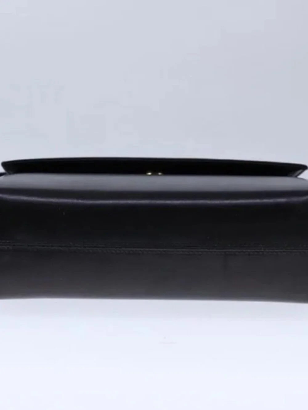 Salvatore Ferragamo Gancini Shoulder Bag Leather Black Gold Auth 106875